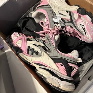 Balenciaga Pink and Gray Chunky Sneakers